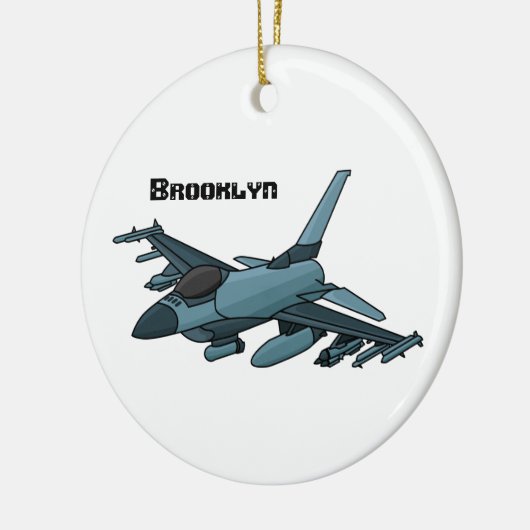 軍隊戦闘機ジェット飛行機漫画 セラミックオーナメント (左)