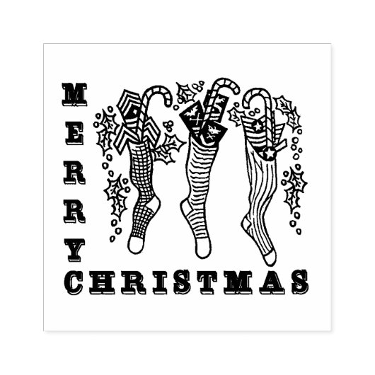 軍隊敬礼クリスマスストッキングゴム印 ラバースタンプ (インプリント)