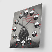 軍隊時間24時間 スクエア壁時計 (傾斜)