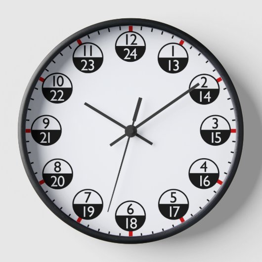 軍隊時間24時間 壁時計 (正面)