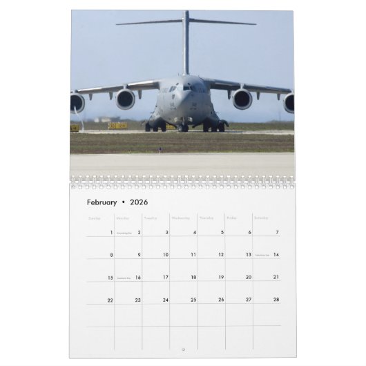 軍隊機 カレンダー (2月 2026)