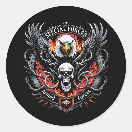 軍隊武装軍愛好家のグラフィックデザイン ラウンドシール (正面)