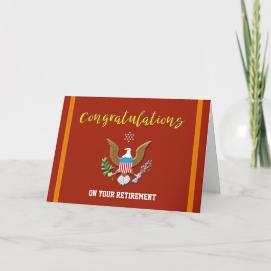 軍隊海兵隊の退職色防衛エンブレム カード (正面)