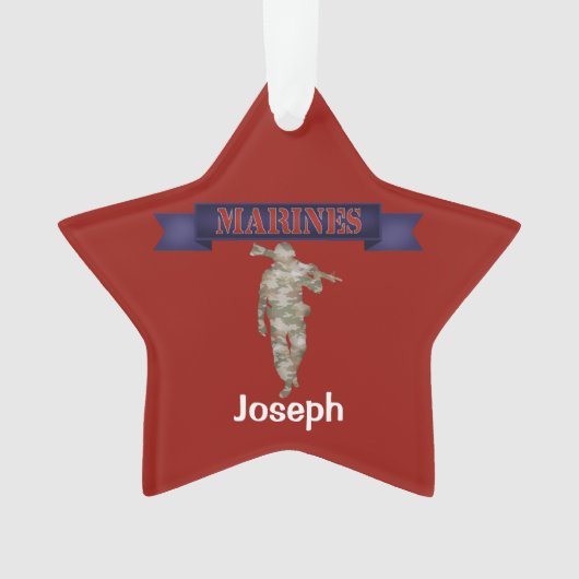 軍隊海兵隊兵士パーソナライズされたオーナメント オーナメント (正面)