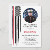 軍隊海洋退職パーティー赤線旗 招待状 (正面)