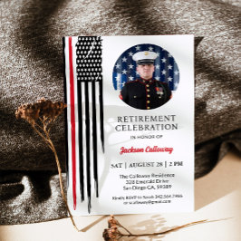 軍隊海洋退職パーティー赤線旗 招待状
