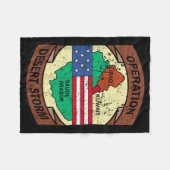 軍隊湾岸戦争作戦デザートストームUsa Insigg フリースブランケット (正面(横))