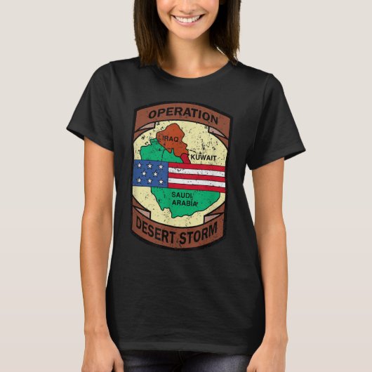 軍隊湾岸戦争作戦デザートストームUsa Insigg Tシャツ (正面)