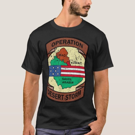 軍隊湾岸戦争作戦デザートストームUsa Insigg Tシャツ (正面)