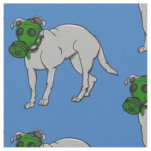 軍隊犬が犬のガスマスクを被っている ファブリック (クローズアップ)