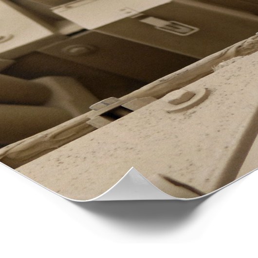 軍隊犬がM2A3に座る ポスター (角)