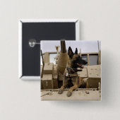 軍隊犬がM2A3に座る 缶バッジ (正面&裏面)