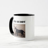 軍隊犬と疲れ果てた兵士 マグカップ (正面左)