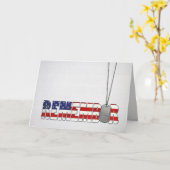 軍隊犬のタグとアメリカ国旗のデザイン カード (黄色い花)