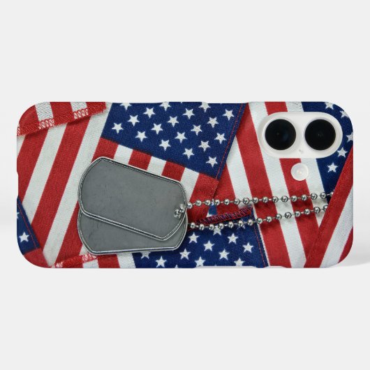 軍隊犬のフラグのタグ Case-Mate iPhoneケース (裏面 (横))