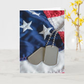 軍隊犬の旗のタグ カード (黄色い花)