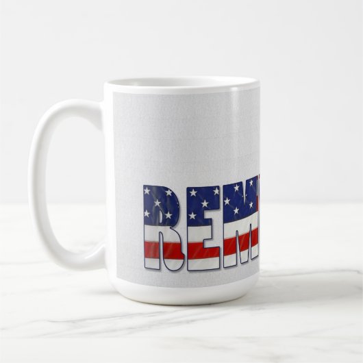 軍隊犬タグのアメリカ国旗の文字 コーヒーマグカップ (左)
