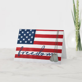 軍隊犬タグのアメリカ国旗 カード