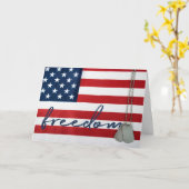 軍隊犬タグのアメリカ国旗 カード (黄色い花)