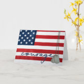 軍隊犬タグのアメリカ国旗 カード (黄色い花)