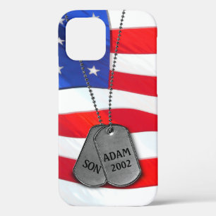 軍隊犬タグUSA国旗 iPhone 12ケース