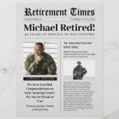 軍隊獣医への新聞退職看板ギフト レターヘッド (正面)