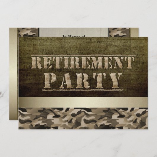 軍隊疲労リタイアメントパーティー 招待状 (正面/裏面)