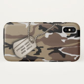 軍隊砂漠迷彩柄(ドッグラベル) Case-Mate iPhoneケース (裏面(横))