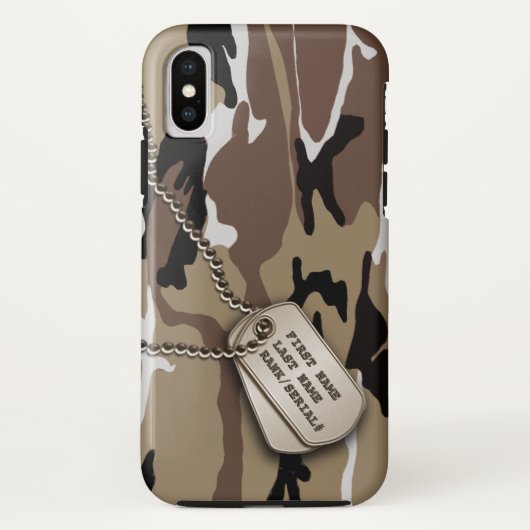 軍隊砂漠迷彩柄(ドッグラベル) Case-Mate iPhoneケース (裏面)