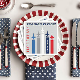 軍隊空力噴射飛行機行遠くにパーティー スタンダードカクテルナプキン