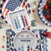 軍隊空力噴射飛行機行遠くにパーティー ペーパープレート