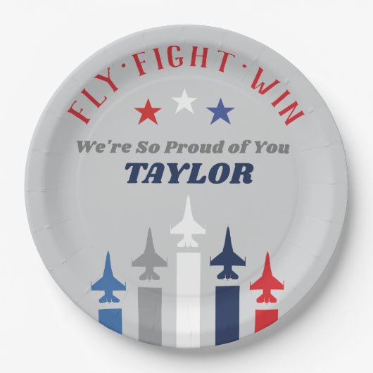 軍隊空力噴射飛行機行遠くにパーティー ペーパープレート (正面)