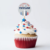 軍隊空力行きパーティー遠くにカップケーキピック ラウンドシール