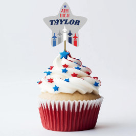 軍隊空力行きパーティー遠くにカップケーキピック 星シール