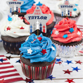 軍隊空力行きパーティー遠くにカップケーキピック 星シール