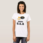 軍隊米国の猫好きのセクターをとどまる猫 Tシャツ (正面フル)