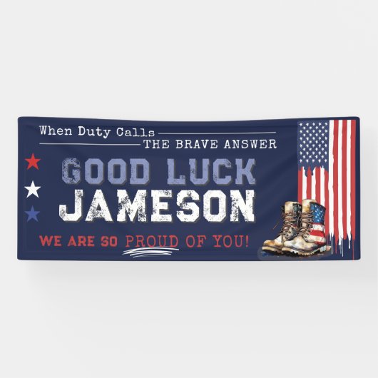 軍隊米国国旗が2.5x6'の進行パーティーをブート遠くに 横断幕 (横)