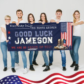 軍隊米国国旗が2.5x6'の進行パーティーをブート遠くに 横断幕