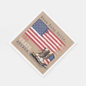 軍隊米国国旗のブーツ素朴ングの遠くにパーティー スタンダードランチョンナプキン (角)