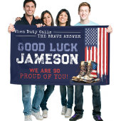 軍隊米国国旗のブーツ行遠くにく別れのパーティー 横断幕