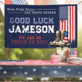 軍隊米国国旗のブーツ行遠くにく別れのパーティー 横断幕