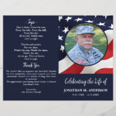 軍隊米国国旗退役軍人予算葬儀プログラム (正面)