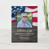 軍隊米国国旗 – 生活のお祝い – 葬儀 プログラム (正面)