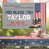 軍隊米国国旗GRAY送別遠くにパーティー 横断幕