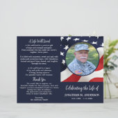 軍隊米国旗退役軍人予算葬儀プログラム (スタンド正面)