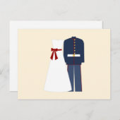 軍隊結婚のア結婚レスポンスカード インビテーションポストカード (正面/裏面)
