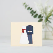 軍隊結婚のア結婚レスポンスカード インビテーションポストカード (スタンド正面)