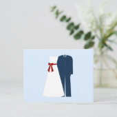 軍隊結婚のア結婚レスポンスカード インビテーションポストカード (スタンド正面)