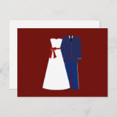 軍隊結婚のア結婚レスポンスカード インビテーションポストカード (正面/裏面)