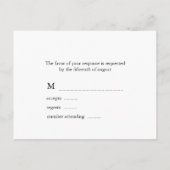 軍隊結婚のア結婚レスポンスカード インビテーションポストカード (裏面)